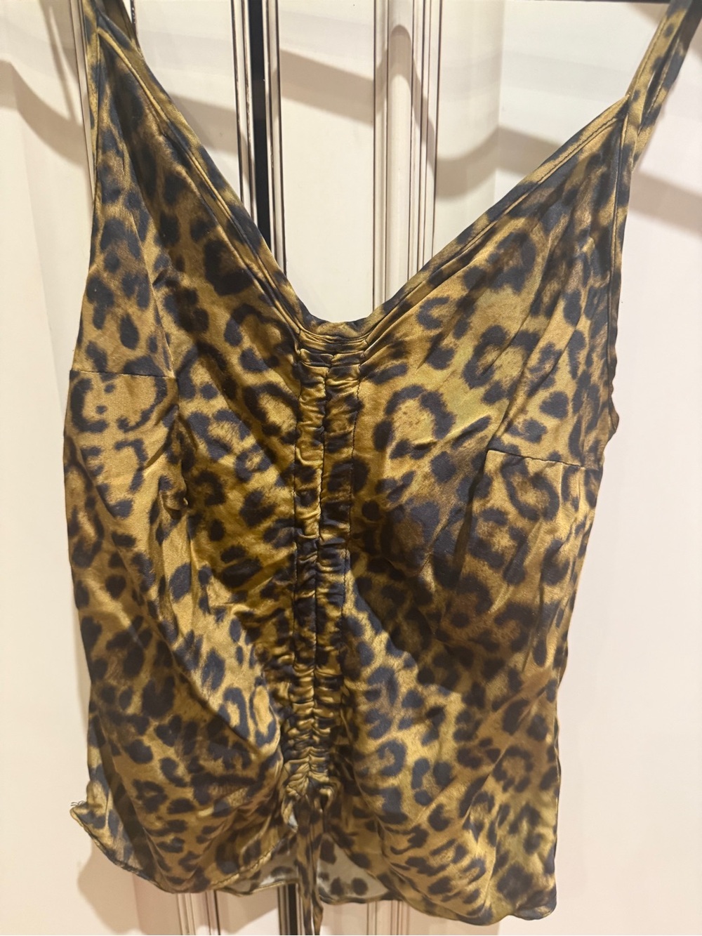 Nation LTD Leopard-Print Satin Cami in Gold and Black